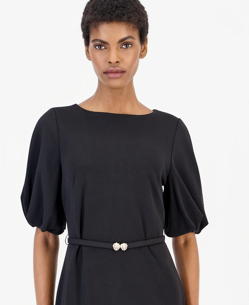 Anne Klein Women's Boat Neck Puff Sleeve Sheath Dress