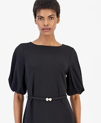 Anne Klein Women's Boat Neck Puff Sleeve Sheath Dress