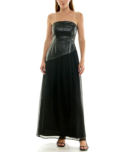 Row A Juniors' Sweetheart Neck Midi Dress