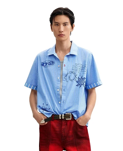 Desigual Men's Short printed cotton shirt