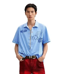Desigual Men's Short printed cotton shirt