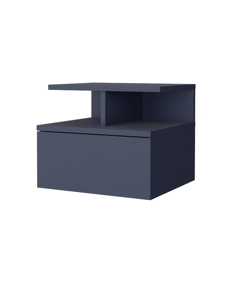 Fm Furniture Lee Ju Floating Nightstand, 1 Drawer, Open Shelf, Wall Mounted Design