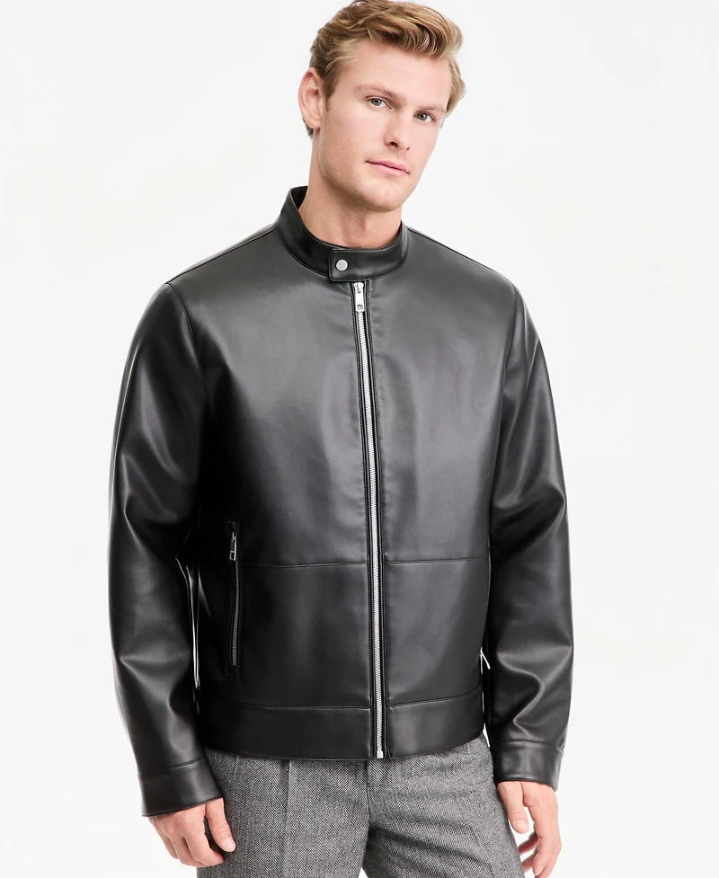 Calvin Klein Men's Leather Moto Jacket
