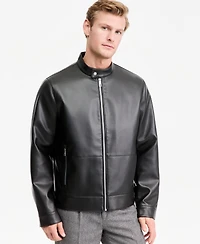 Calvin Klein Men's Leather Moto Jacket