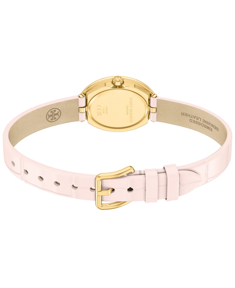 Tory Burch Women's Oval Pink Leather Watch 22mm