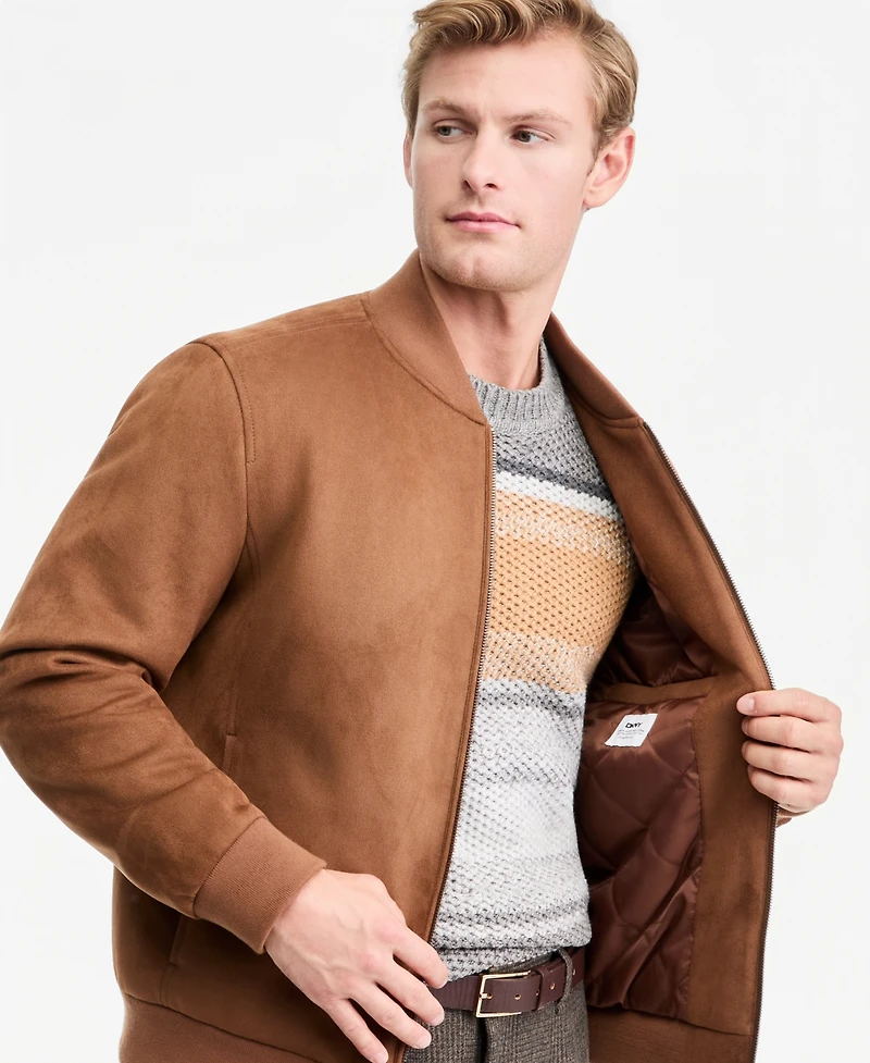 Dkny Men's Faux-Suede Bomber Jacket