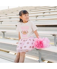 Sweet Wink Little Girls Game Day Sequin Patch Short Sleeve T-Shirt