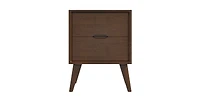 Lucky One 24.8" Width Solid Wood Mid Century Nightstand with 2-Drawer