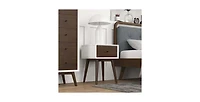 Lucky One 22.5" Width Assembled Mid Century Nightstand 1-Drawer Solid Wood