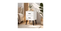 Lucky One 2-Drawer Nightstand with Metal Legs