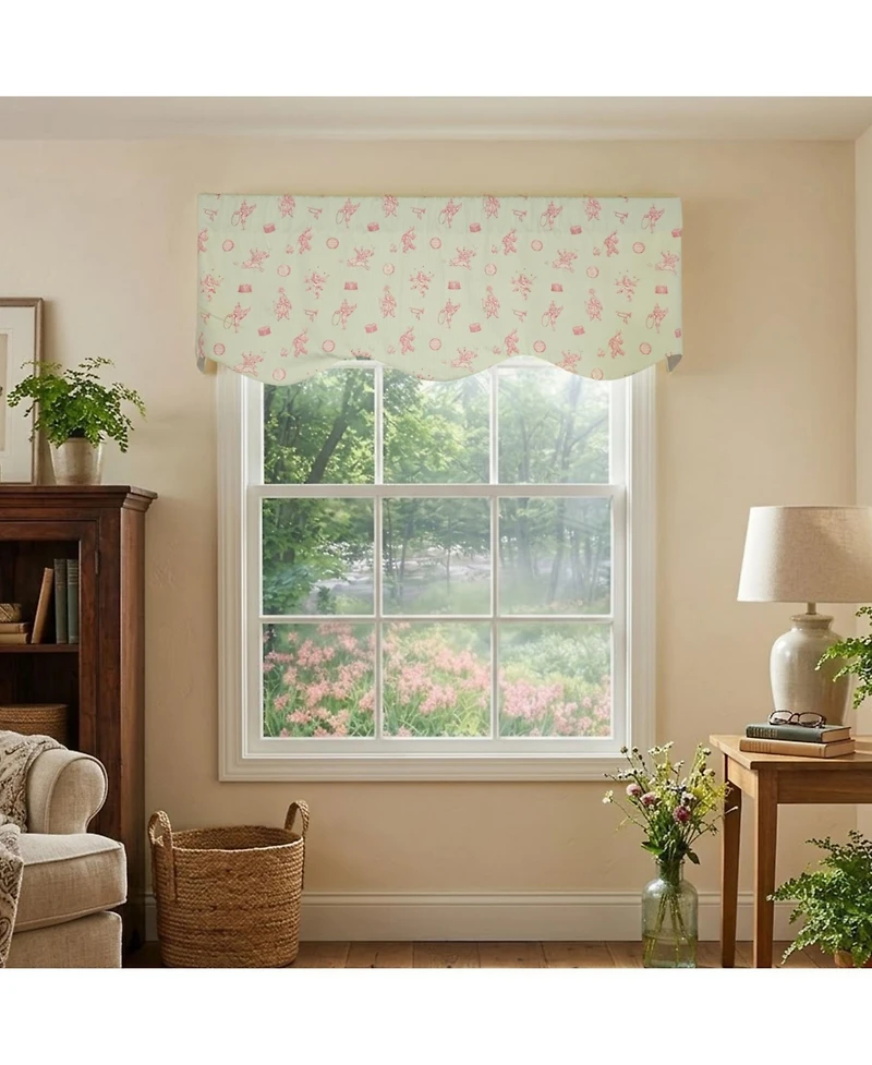 Rlf Home Circus Provance Window Valance 100% Cotton Lined Rod Pocket