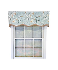 Rlf Home Tree Bird Ruffled Provance Window Valance 100% Cotton Lined Rod Pocket