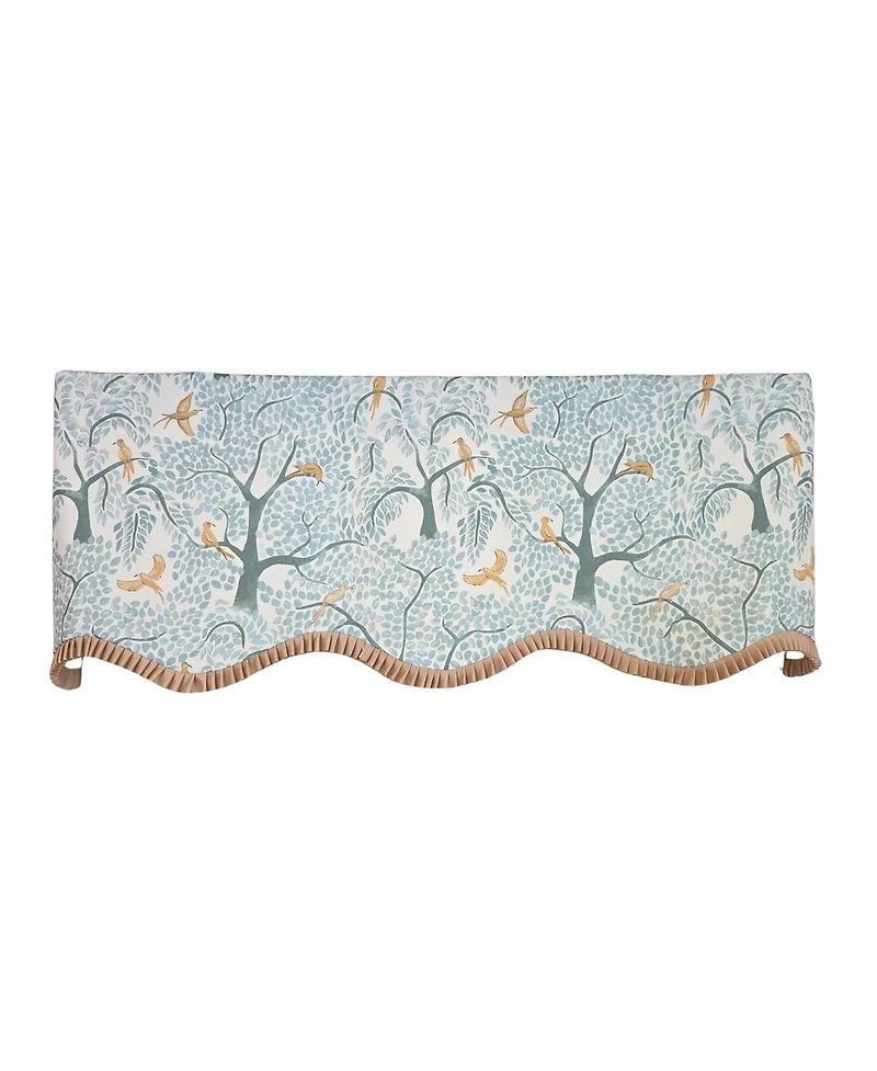 Rlf Home Tree Bird Ruffled Provance Window Valance 100% Cotton Lined Rod Pocket