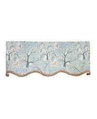 Rlf Home Tree Bird Ruffled Provance Window Valance 100% Cotton Lined Rod Pocket