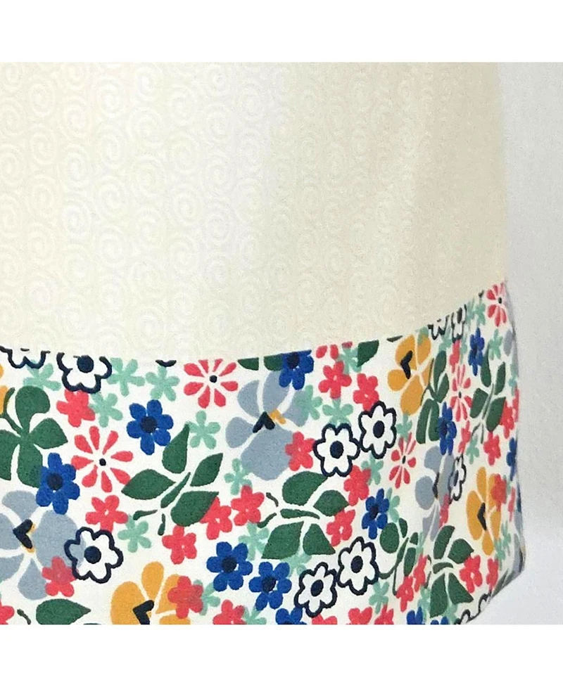 Rlf Home Petite Flowers Banded Window Valance 100% Cotton Lined Rod Pocket