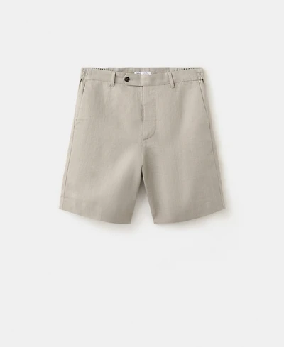 Mango Men's Linen 8.54" Bermuda Shorts