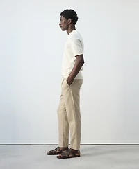 Mango Men's Slim-Fit Cropped Cotton-Linen Pants