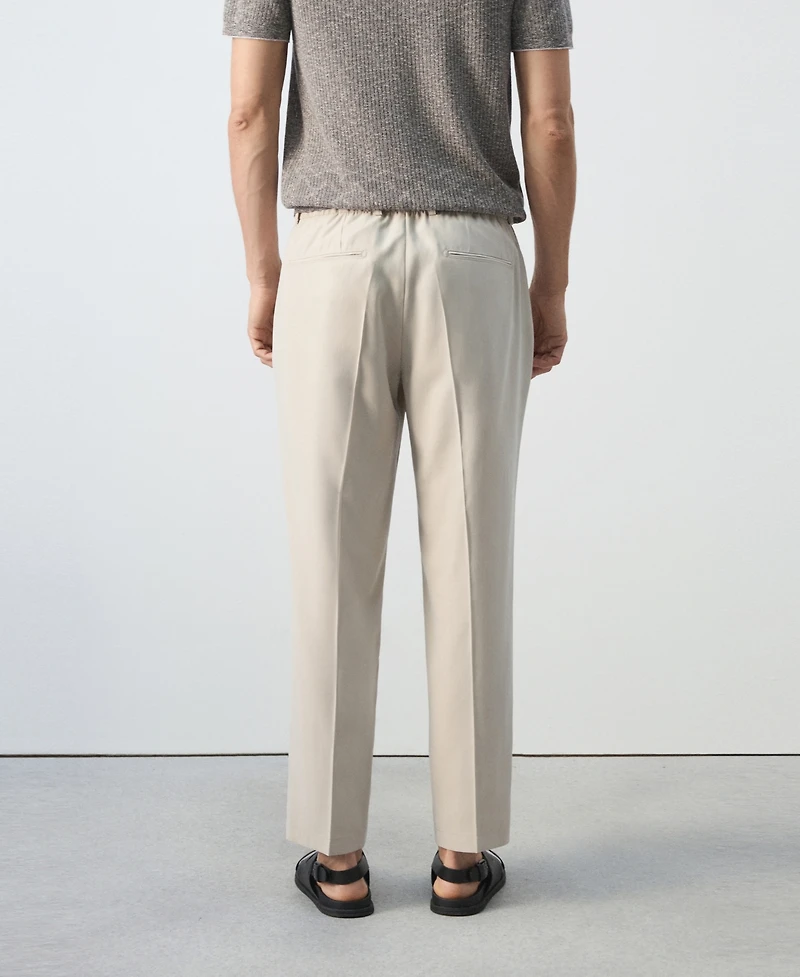 Mango Men's Regular-Fit Pleated Pants