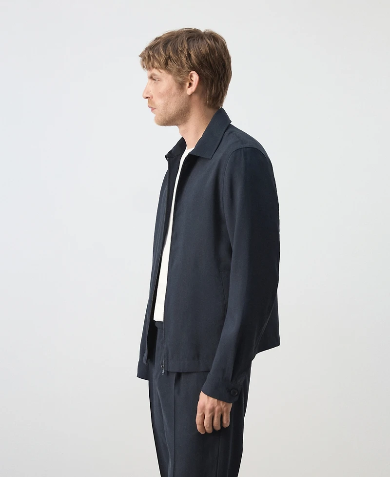 Mango Men's Zip-Up Modal Jacket
