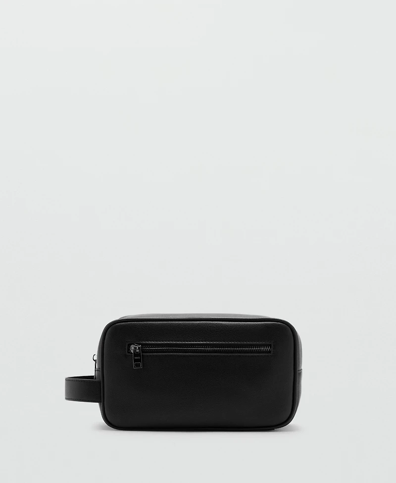 Mango Men's Zipped Leather Cosmetic Bag