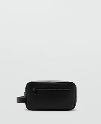 Mango Men's Zipped Leather Cosmetic Bag