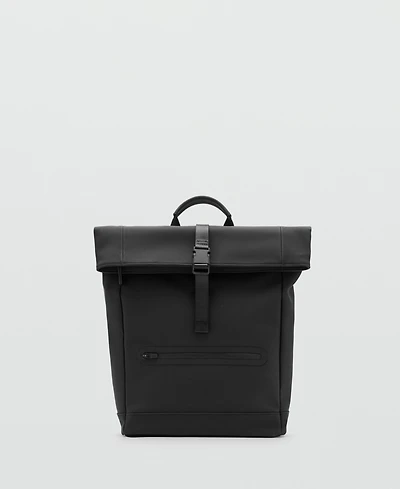 Mango Men's Flap Closure Rubberized Backpack