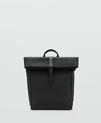 Mango Men's Flap Closure Rubberized Backpack