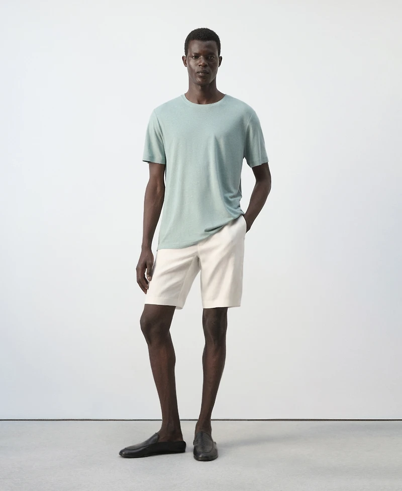 Mango Men's Slim-Fit Linen-Blend T-Shirt