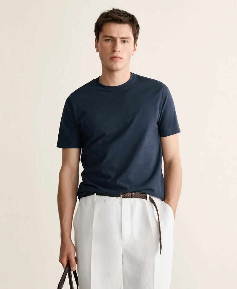 Mango Men's Cotton Slim-Fit T-Shirt