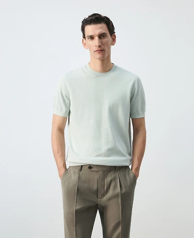 Mango Men's Cotton Fine-Knit T-Shirt
