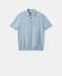 Mango Men's Cotton Fine-Knit Polo Shirt