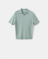 Mango Men's Structured Cotton Knit Polo Shirt