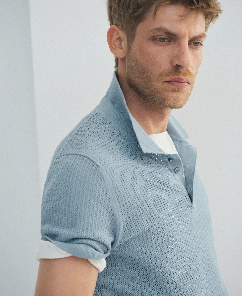 Mango Men's Cotton Knitted Polo Shirt