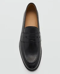 Mango Men's Leather Penny Loafers