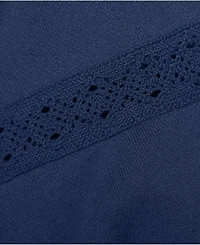 Lands' End Women's Serious Sweats Puff Lace Sleeve Sweatshirt