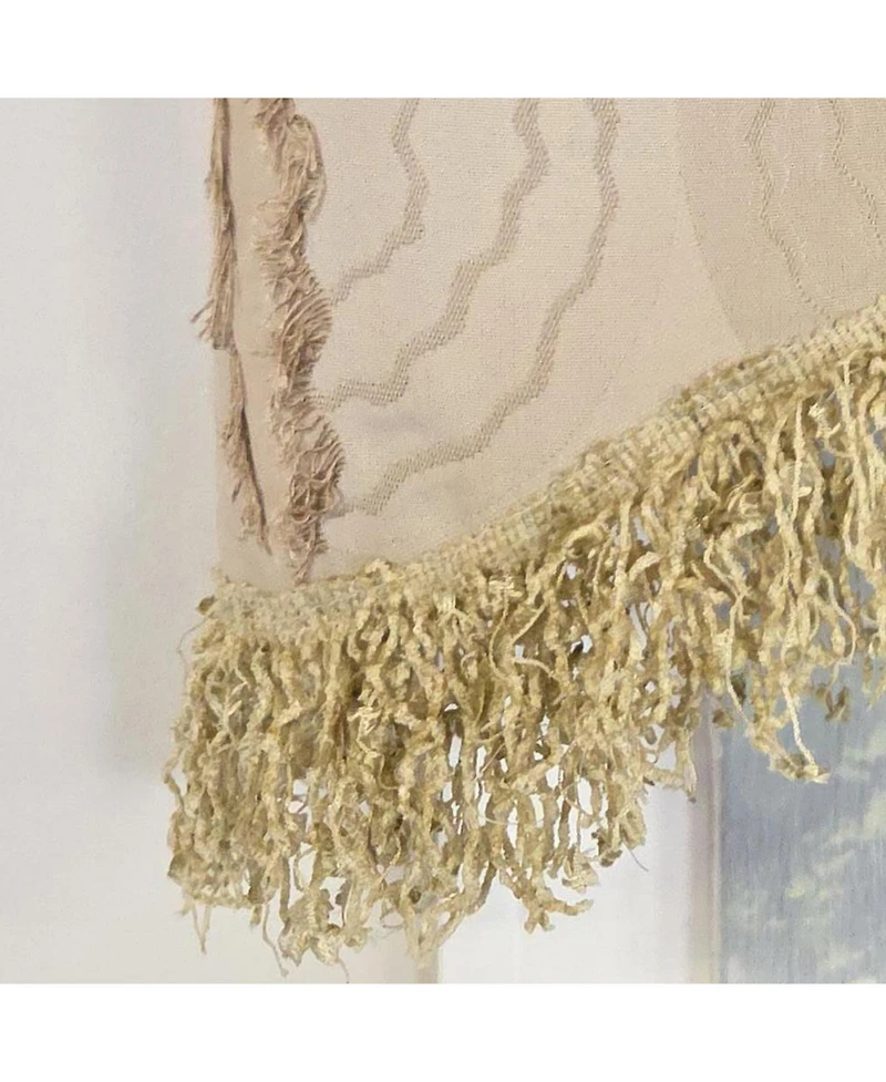Rlf Home Shaggy Trimmed Cornice Window Valance 100% Cotton Lined Rod Pocket
