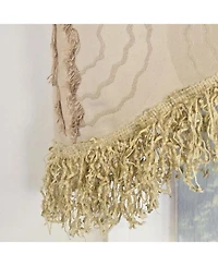 Rlf Home Shaggy Trimmed Cornice Window Valance 100% Cotton Lined Rod Pocket