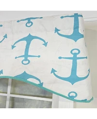 Rlf Home Anchors Cornice Window Valance 100% Cotton Lined Rod Pocket