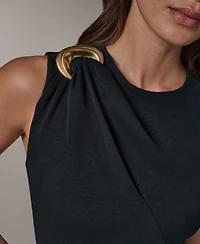 Donna Karan New York Women's Sleeveless Jewel Neck Sheath Dress