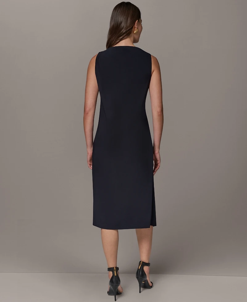Donna Karan New York Women's Sleeveless Draped Sheath Dress