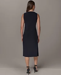 Donna Karan New York Women's Sleeveless Draped Sheath Dress