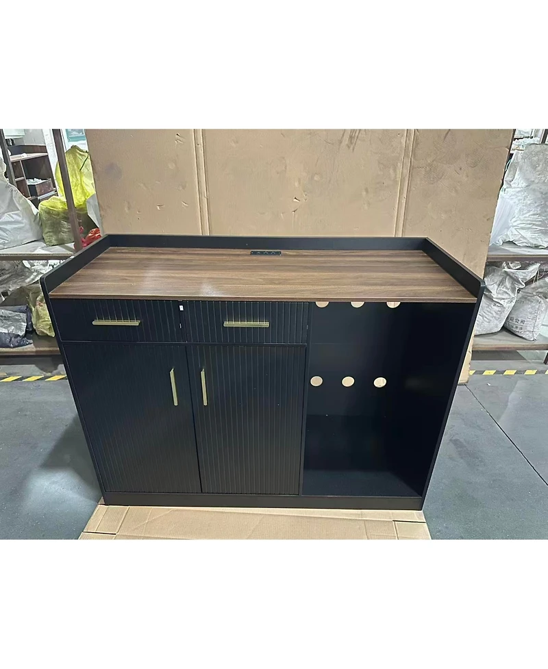 gaomon Coffee Bar Cabinet with Fridge Space, Mini Drawers and Adjustable Shelf, Home