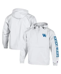 Champion Men's White Kentucky Wildcats Cloud Packable Half-Zip Hooded Jacket