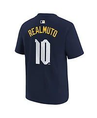 Nike Big Boys and Girls J.t. Realmuto Navy Philadelphia Phillies City Connect Name Number T-Shirt