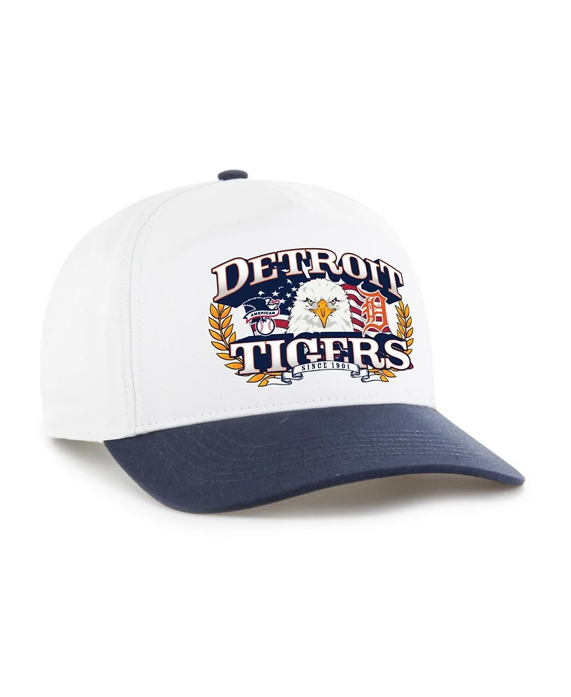 '47 Brand Men's White/Navy Detroit Tigers Americana Eagle Hitch Adjustable Hat