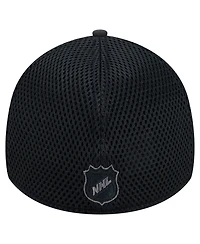 New Era Men's Black Boston Bruins Blackout 39THIRTY Flex Fit Hat