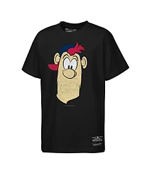 Mitchell & Ness Big Boys and Girls Black Atlanta Braves Face Mascot T-Shirt