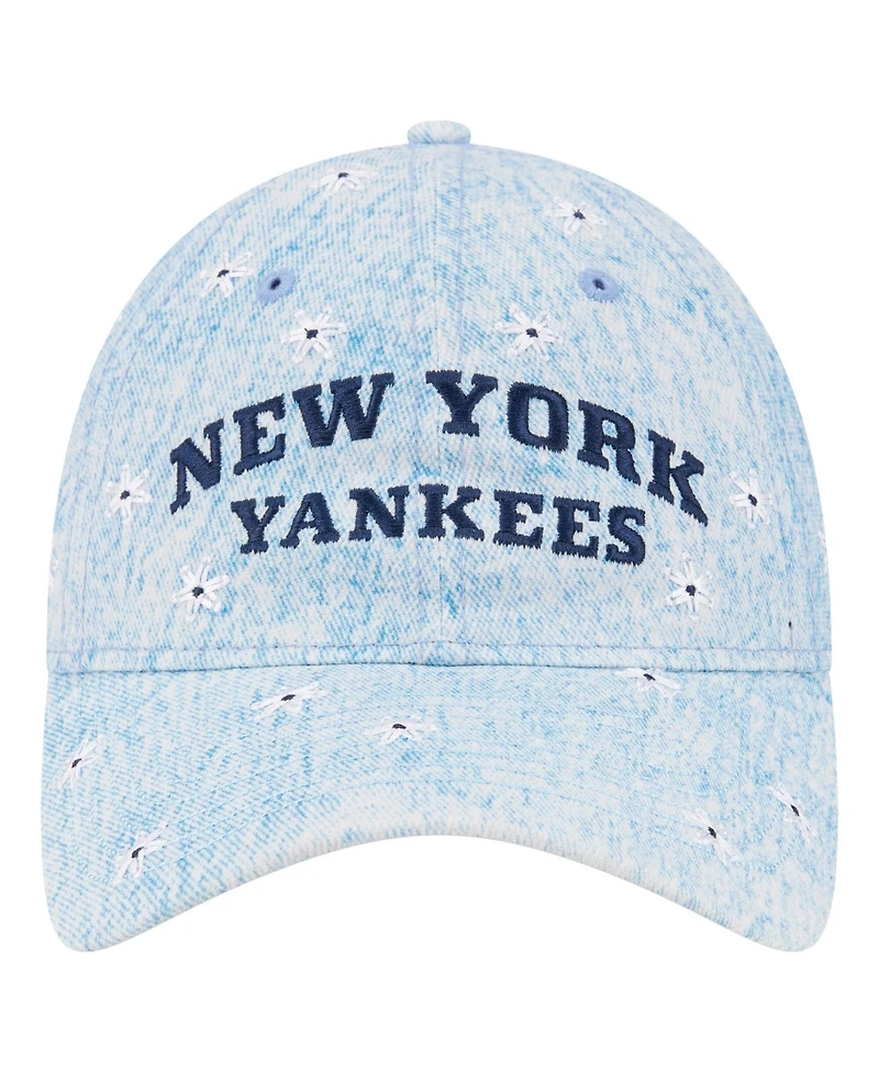 New Era Women's Light Blue New York Yankees Daisy All Over 9TWENTY Adjustable Hat