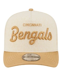 New Era Men's Cream Cincinnati Bengals Herringbone 9FIFTY A-Frame Snapback Hat