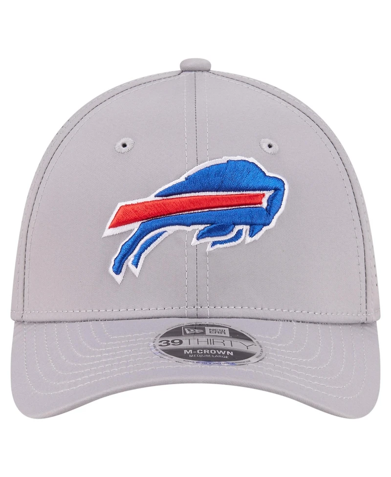 New Era Men's Gray Buffalo Bills 39THIRTY M-Crown Flex Fit Hat